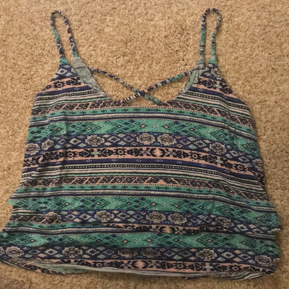 Cross back cropped tank